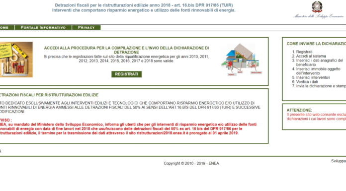Ristrutturazioni Edilizie 2018 : ENEA proroga il termine di presentazione al 1 Aprile 2019