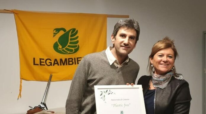 L’Università di Catania è plastic free, attestato di merito da Legambiente
