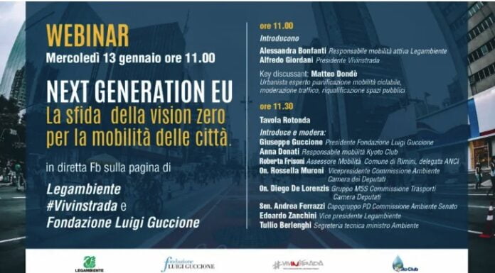 Legambiente organizza un webinar su Next Generation UE e mobilità sostenibile