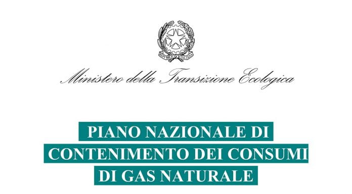 Il Ministero della Transizione Ecologica rende noto il Piano nazionale di contenimento dei consumi di gas naturale